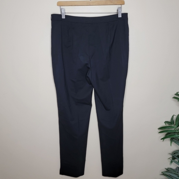 Lafayette 148 | Black Bleecker Slim Straight Leg Side Zip Pants - Picture 4 of 6